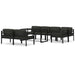 Set mobilier de grădină cu perne, 8 piese, antracit, aluminiu - WALTI WALTI