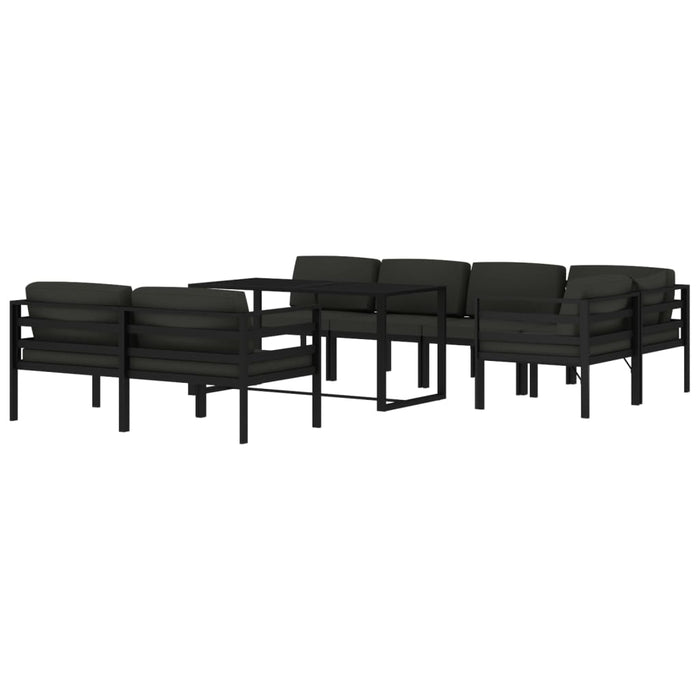 Set mobilier de grădină cu perne, 8 piese, antracit, aluminiu - WALTI WALTI