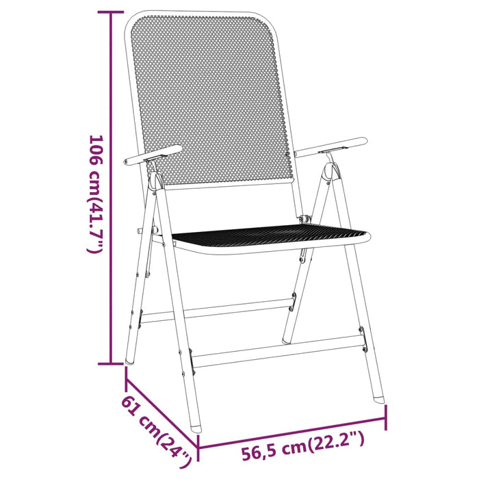 Set mobilier grădină 3 piese antracit plasă metalică expandată WALTI