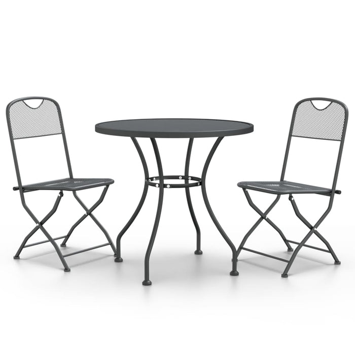 Set mobilier grădină 3 piese antracit plasă metalică expandată - WALTI WALTI