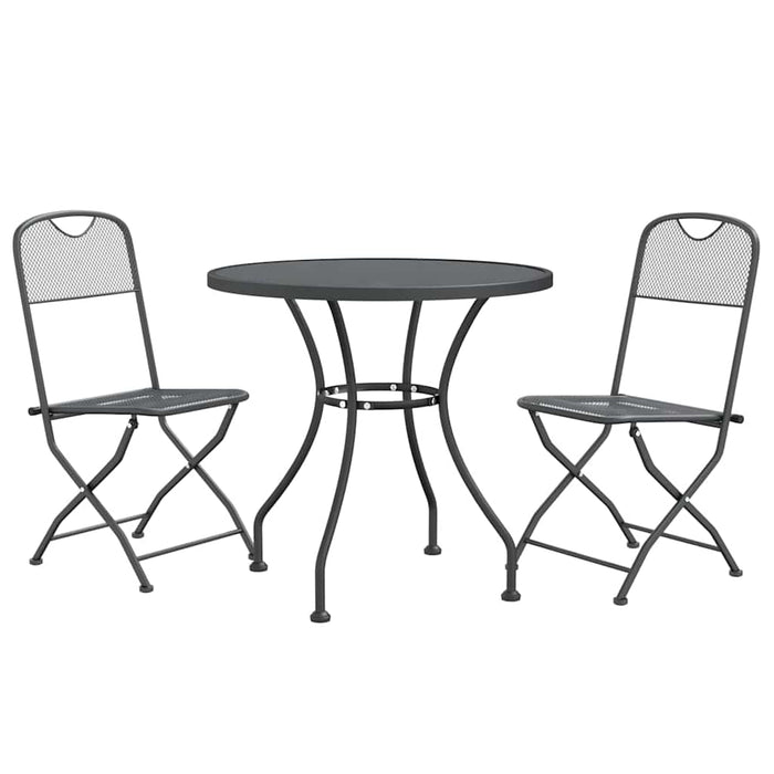 Set mobilier grădină 3 piese antracit plasă metalică expandată - WALTI WALTI