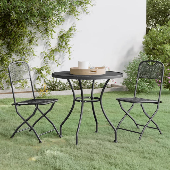 Set mobilier grădină 3 piese antracit plasă metalică expandată - WALTI WALTI