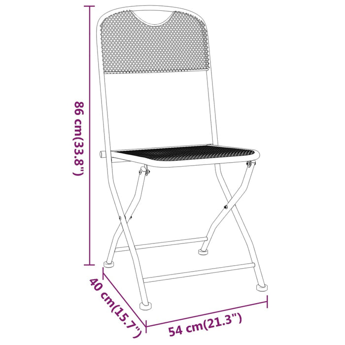 Set mobilier grădină 5 piese antracit plasă metalică expandată - WALTI WALTI