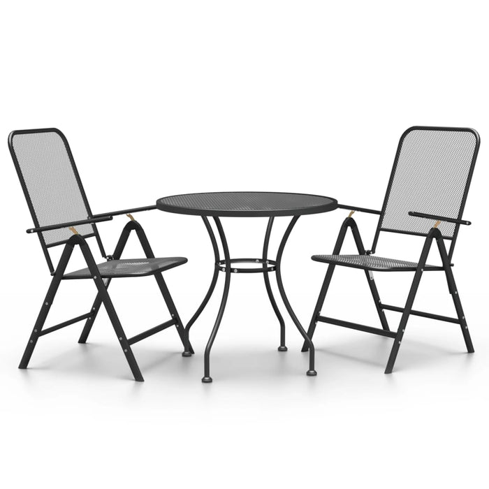 Set mobilier grădină 3 piese antracit plasă metalică expandată - WALTI WALTI