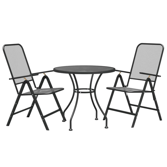Set mobilier grădină 3 piese antracit plasă metalică expandată - WALTI WALTI
