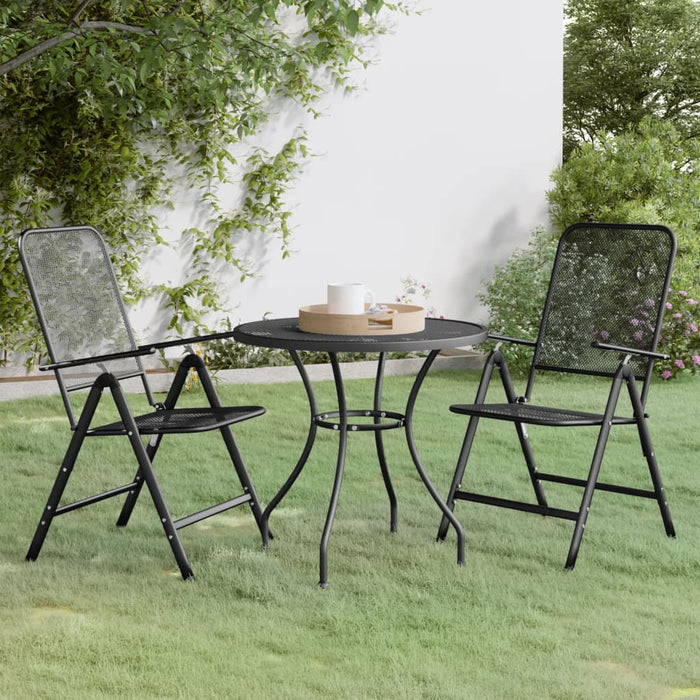 Set mobilier grădină 3 piese antracit plasă metalică expandată - WALTI WALTI