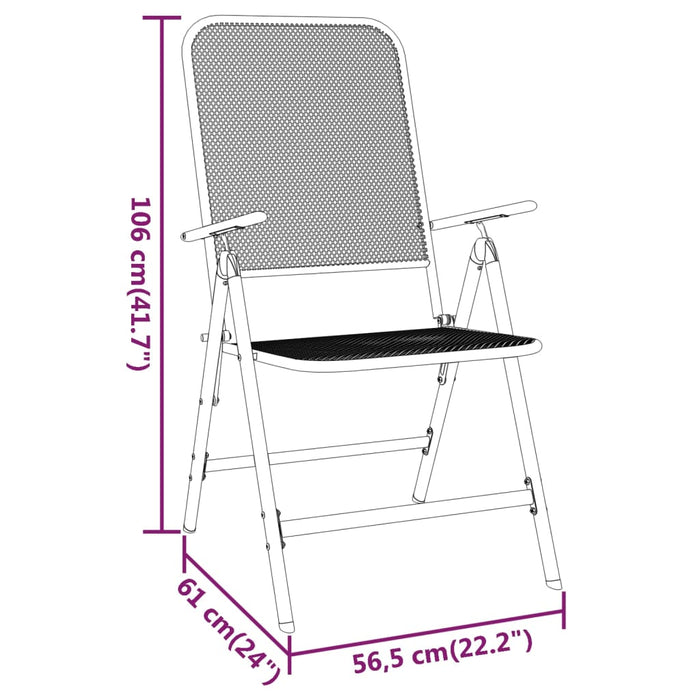 Set mobilier grădină 5 piese antracit plasă metalică expandată - WALTI WALTI