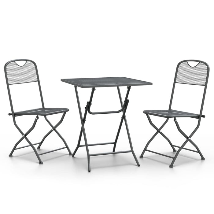 Set mobilier grădină 3 piese antracit plasă metalică expandată WALTI