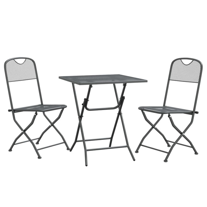 Set mobilier grădină 3 piese antracit plasă metalică expandată WALTI