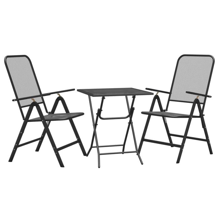 Set mobilier grădină 3 piese antracit plasă metalică expandată WALTI
