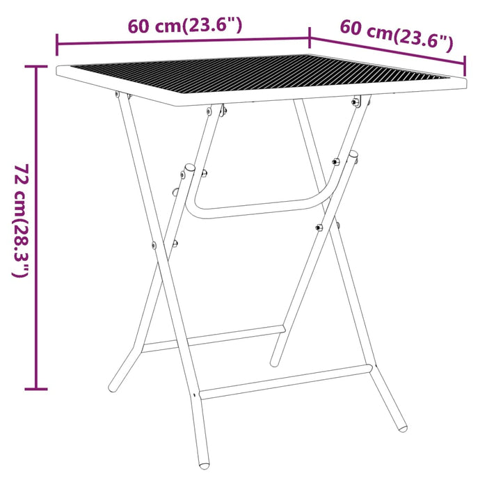 Set mobilier grădină 3 piese antracit plasă metalică expandată WALTI