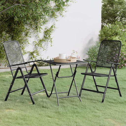 Set mobilier grădină 3 piese antracit plasă metalică expandată - WALTI WALTI