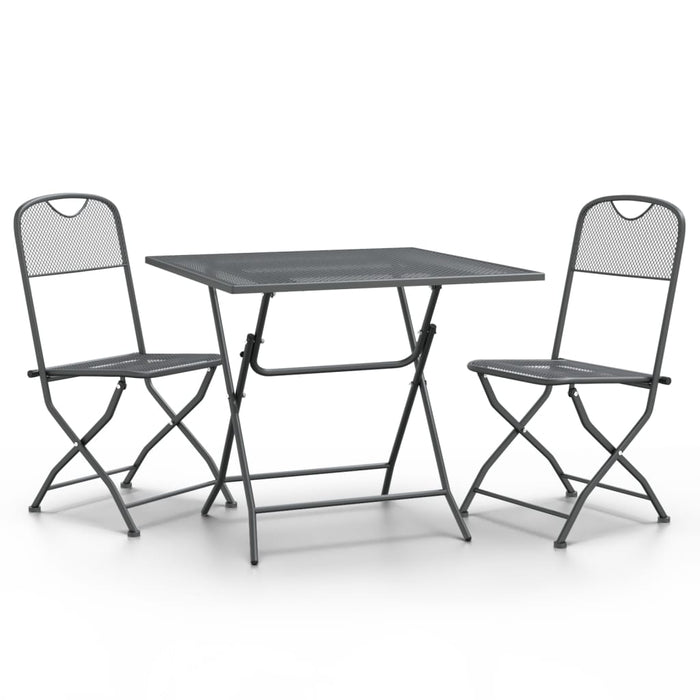 Set mobilier grădină 3 piese antracit plasă metalică expandată - WALTI WALTI