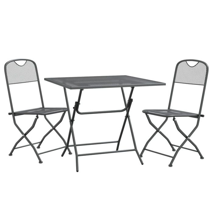 Set mobilier grădină 3 piese antracit plasă metalică expandată - WALTI WALTI