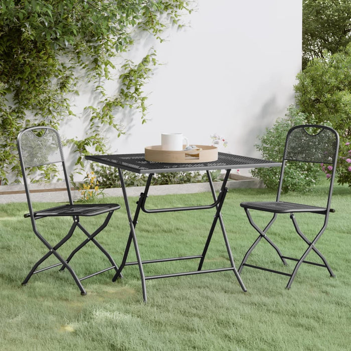Set mobilier grădină 3 piese antracit plasă metalică expandată - WALTI WALTI