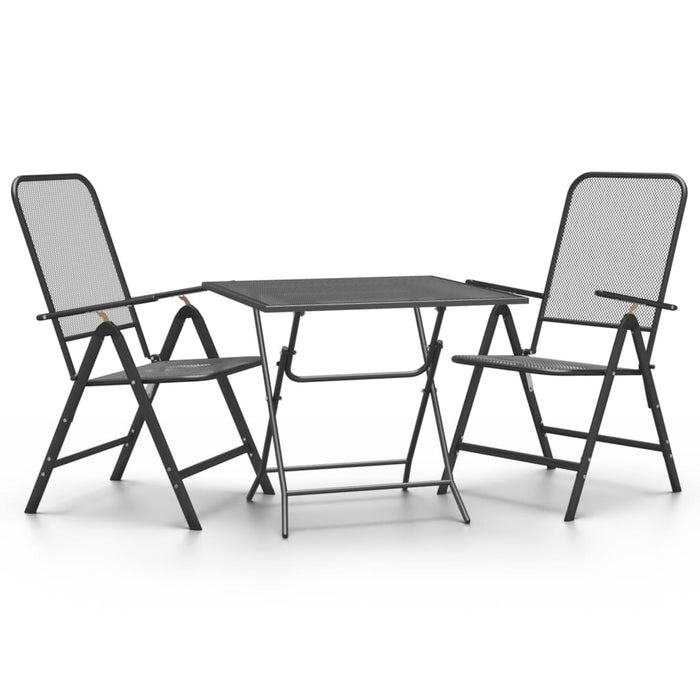 Set mobilier grădină 3 piese antracit plasă metalică expandată - WALTI WALTI