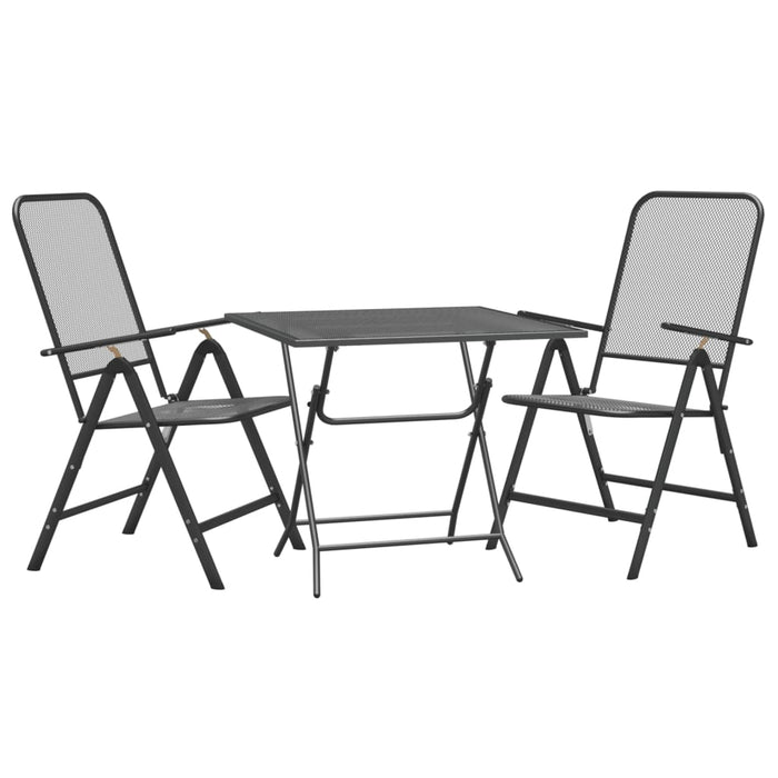 Set mobilier grădină 3 piese antracit plasă metalică expandată - WALTI WALTI