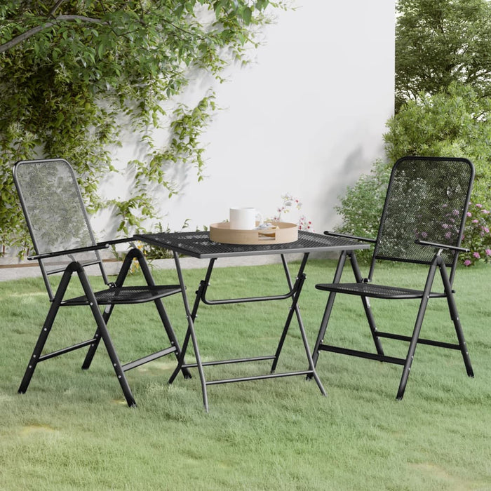 Set mobilier grădină 3 piese antracit plasă metalică expandată - WALTI WALTI