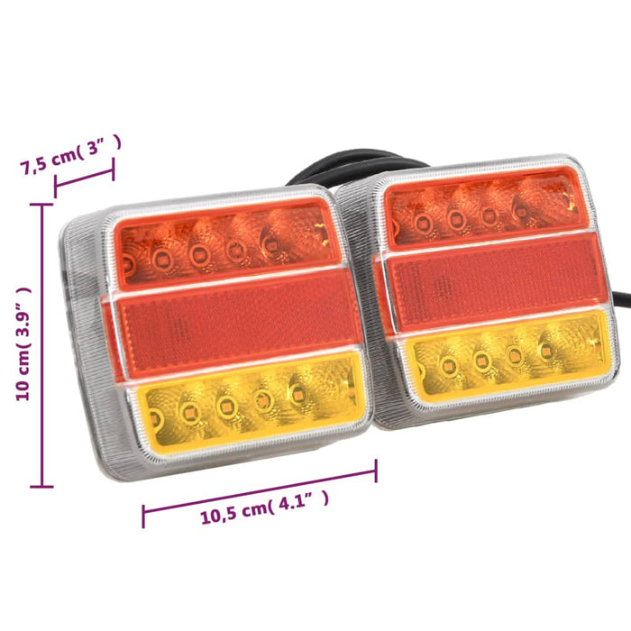 Lumini pentru remorcă, 2 buc., roșu, 10,5x7,5x10 cm bec LED 12V - WALTI WALTI