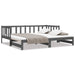 Pat de zi extensibil, gri, 2x(90x190) cm, lemn masiv de pin - WALTI WALTI