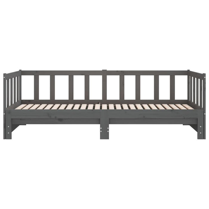 Pat de zi extensibil, gri, 2x(90x190) cm, lemn masiv de pin - WALTI WALTI
