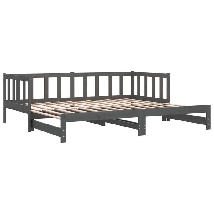 Pat de zi extensibil, gri, 2x(90x190) cm, lemn masiv de pin - WALTI WALTI