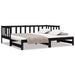 Pat de zi extensibil, negru, 2x(90x190) cm, lemn masiv de pin - WALTI WALTI