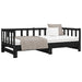 Pat de zi extensibil, negru, 2x(90x190) cm, lemn masiv de pin - WALTI WALTI