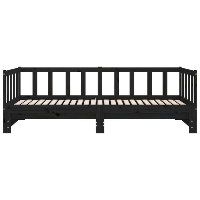 Pat de zi extensibil, negru, 2x(90x190) cm, lemn masiv de pin - WALTI WALTI