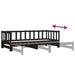 Pat de zi extensibil, negru, 2x(90x190) cm, lemn masiv de pin - WALTI WALTI