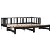 Pat de zi extensibil, negru, 2x(90x190) cm, lemn masiv de pin - WALTI WALTI