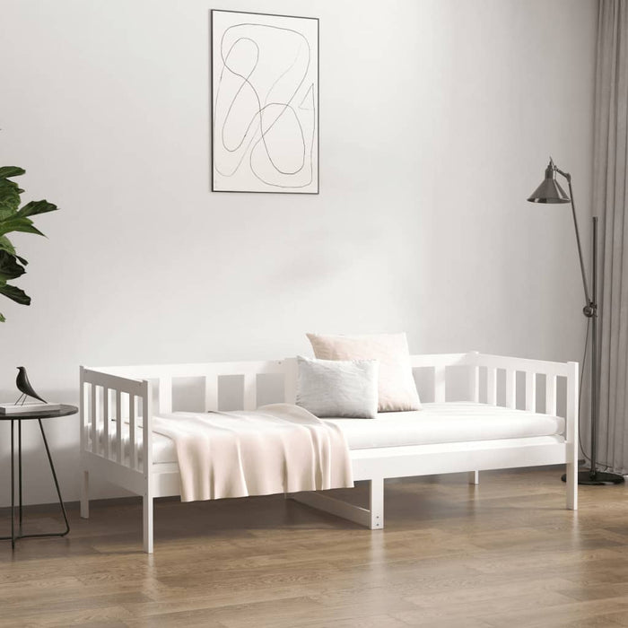 Pat de zi fără saltea, alb, 80x200 cm, lemn masiv pin - WALTI WALTI