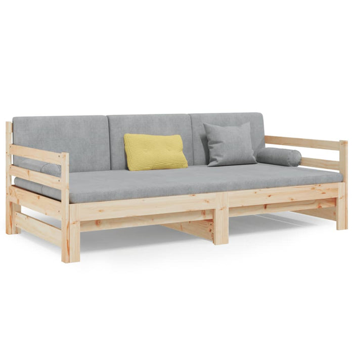 Pat de zi extensibil, 2x(80x200) cm, lemn masiv de pin WALTI