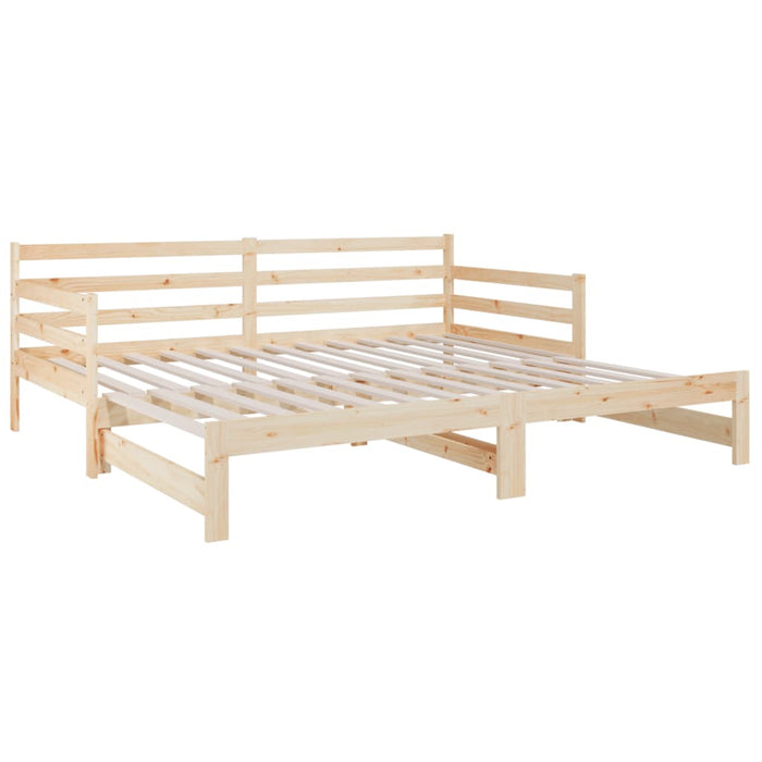 Pat de zi extensibil, 2x(80x200) cm, lemn masiv de pin WALTI