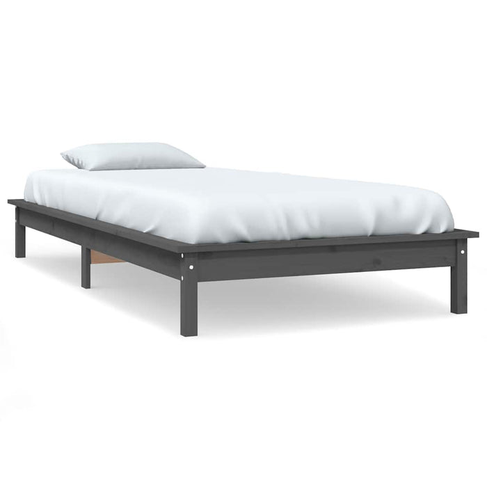 Cadru de pat, gri, 90x200 cm, lemn masiv de pin - WALTI WALTI