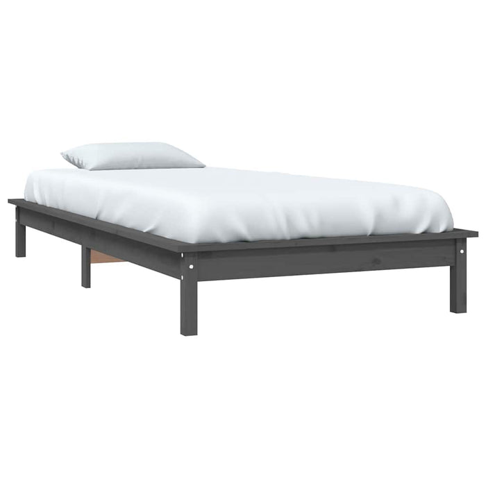 Cadru de pat, gri, 90x200 cm, lemn masiv de pin - WALTI WALTI