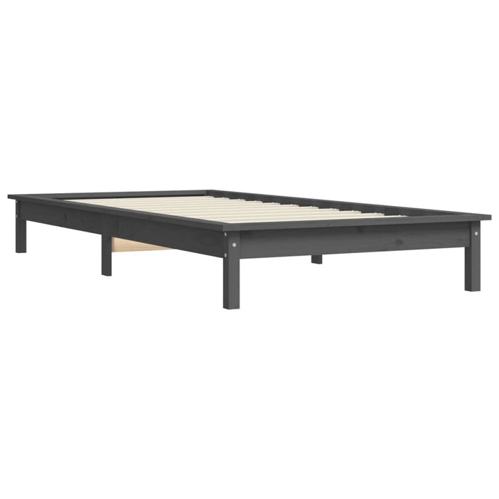 Cadru de pat, gri, 100x200 cm, lemn masiv de pin WALTI