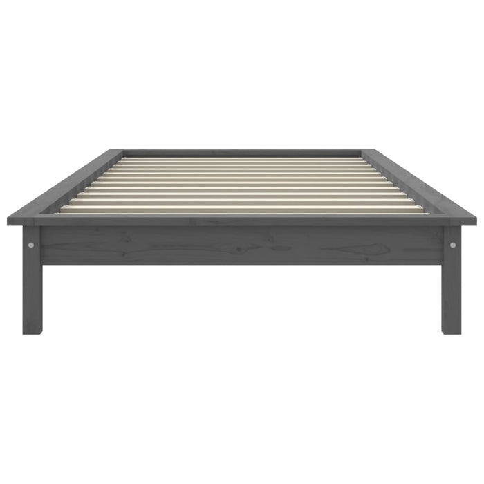 Cadru de pat, gri, 100x200 cm, lemn masiv de pin WALTI