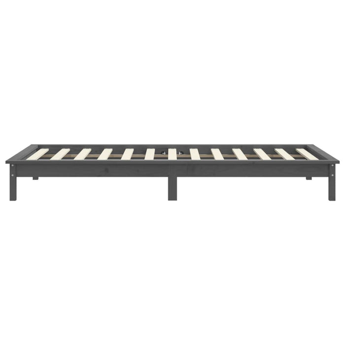 Cadru de pat, gri, 100x200 cm, lemn masiv de pin WALTI