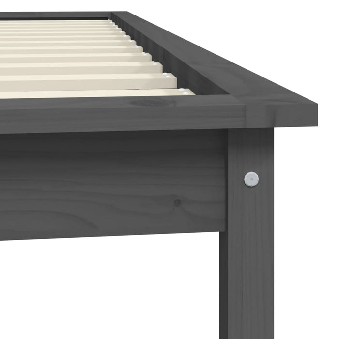 Cadru de pat, gri, 100x200 cm, lemn masiv de pin WALTI