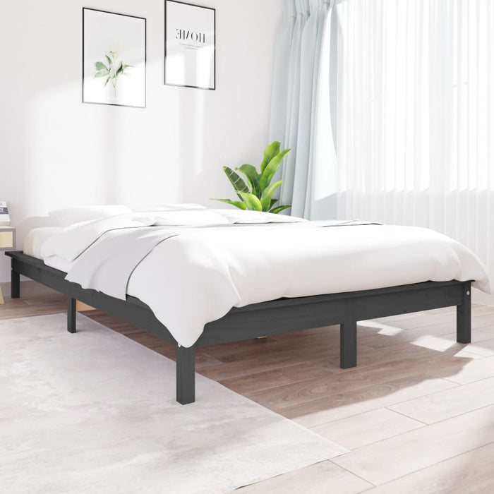Cadru de pat, gri, 120x200 cm, lemn masiv de pin - WALTI WALTI