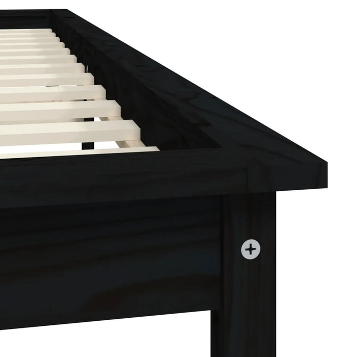 Cadru de pat Super King, negru, 180x200 cm, lemn masiv de pin - WALTI WALTI
