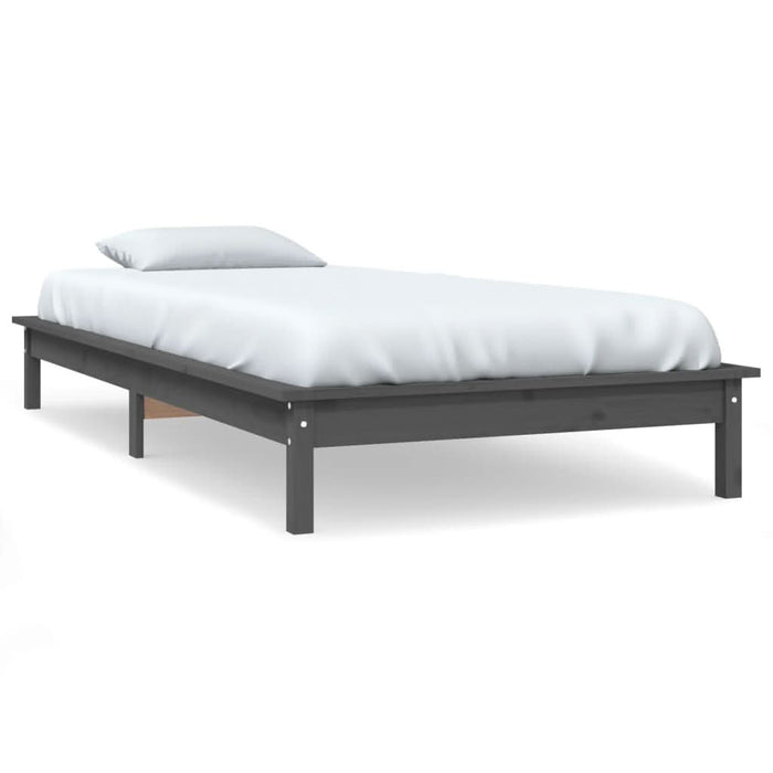 Cadru de pat Single, gri, 90x190 cm, lemn masiv de pin - WALTI WALTI
