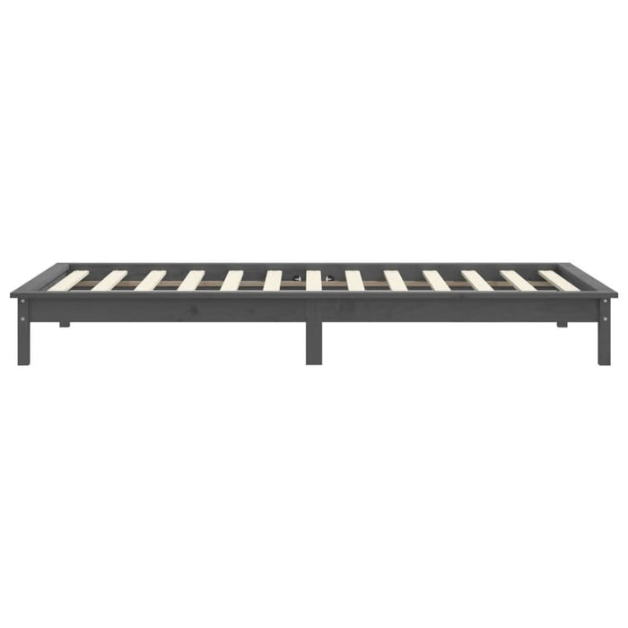 Cadru de pat Single, gri, 90x190 cm, lemn masiv de pin - WALTI WALTI