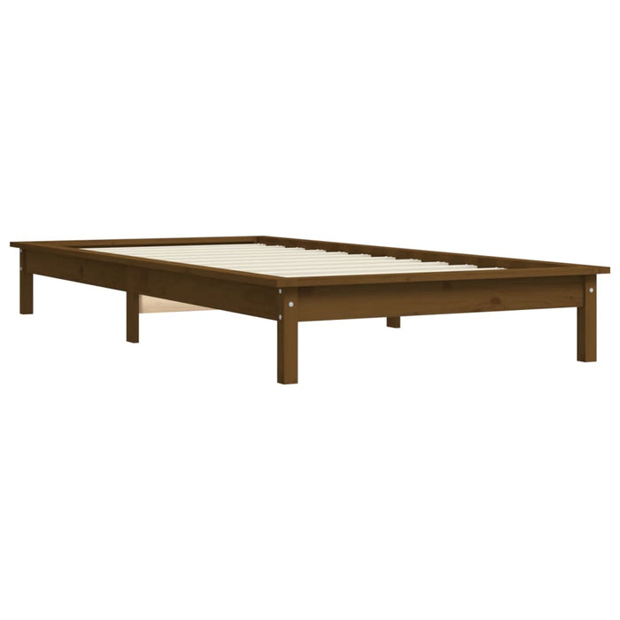 Cadru de pat Single maro miere 90x190 cm lemn masiv de pin - WALTI WALTI