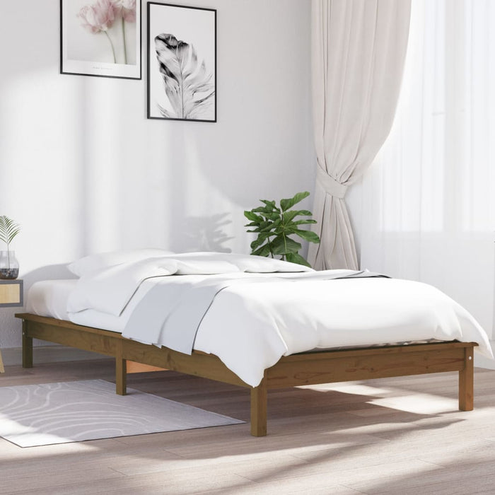 Cadru de pat Single maro miere 90x190 cm lemn masiv de pin - WALTI WALTI