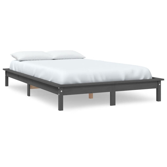 Cadru de pat Small Double, gri, 120x190 cm, lemn masiv de pin WALTI