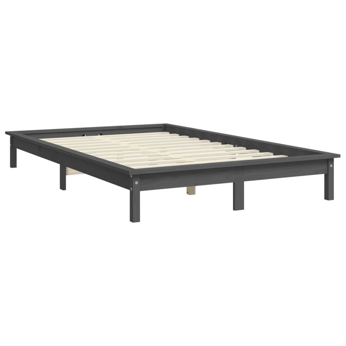 Cadru de pat Small Double, gri, 120x190 cm, lemn masiv de pin WALTI