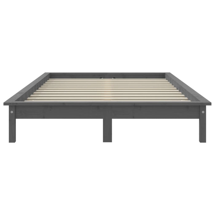 Cadru de pat Small Double, gri, 120x190 cm, lemn masiv de pin WALTI