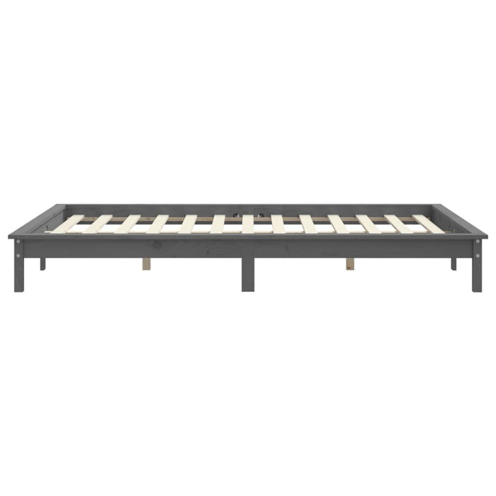 Cadru de pat Small Double, gri, 120x190 cm, lemn masiv de pin WALTI
